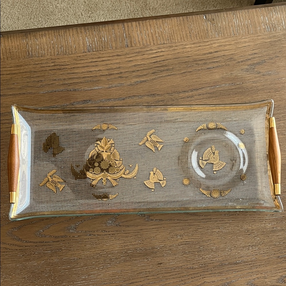 Georges Briard 22k Onlay Sonata Snack‎ Serving Tray